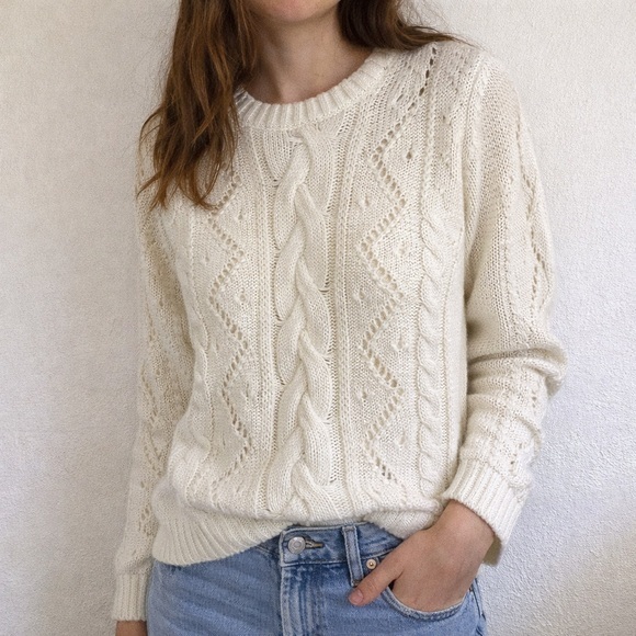 Talbots Sweaters - Talbots Cable Knit Sweater Ivory Small NWT Coastal Fisherman Preppy Cottage